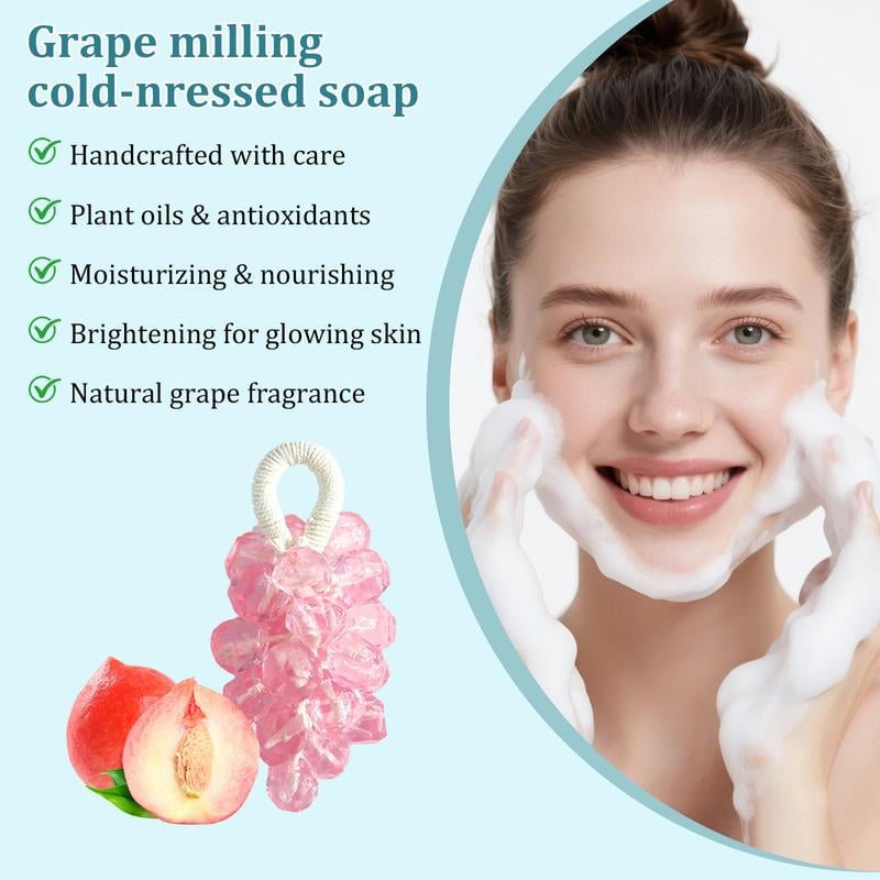 🍇🍑Personalized Original Handmade Crystal Grape Soap Gentle Cleansing Soap