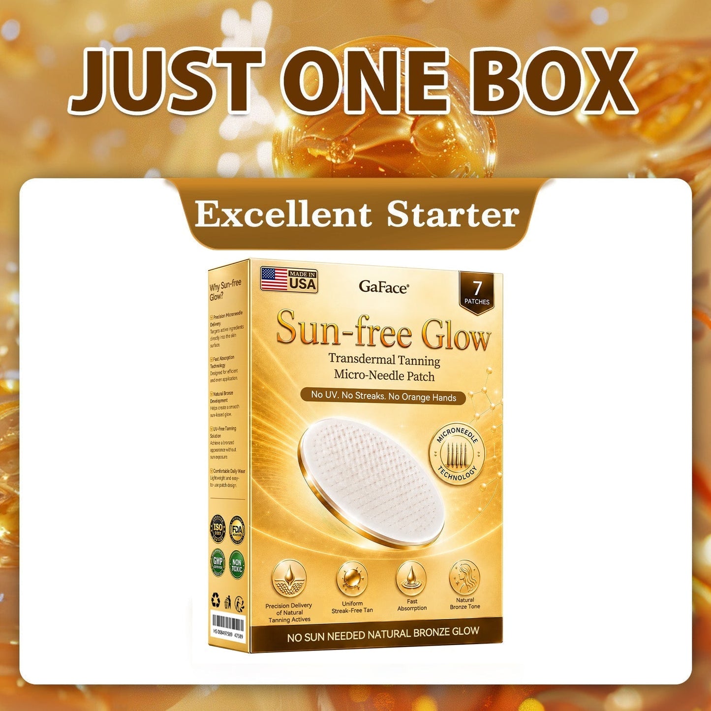 𝑮𝒂𝒇𝒂𝒄𝒆® Sunless Natural Glow Transdermal Tanning Micro-Needle Patch💝