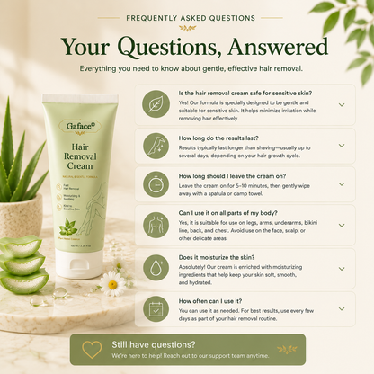 𝐆𝐚𝐟𝐚𝐜𝐞®Natural Gentle Hair Removal Cream | For Women & Men, Sensitive Skin（副本）