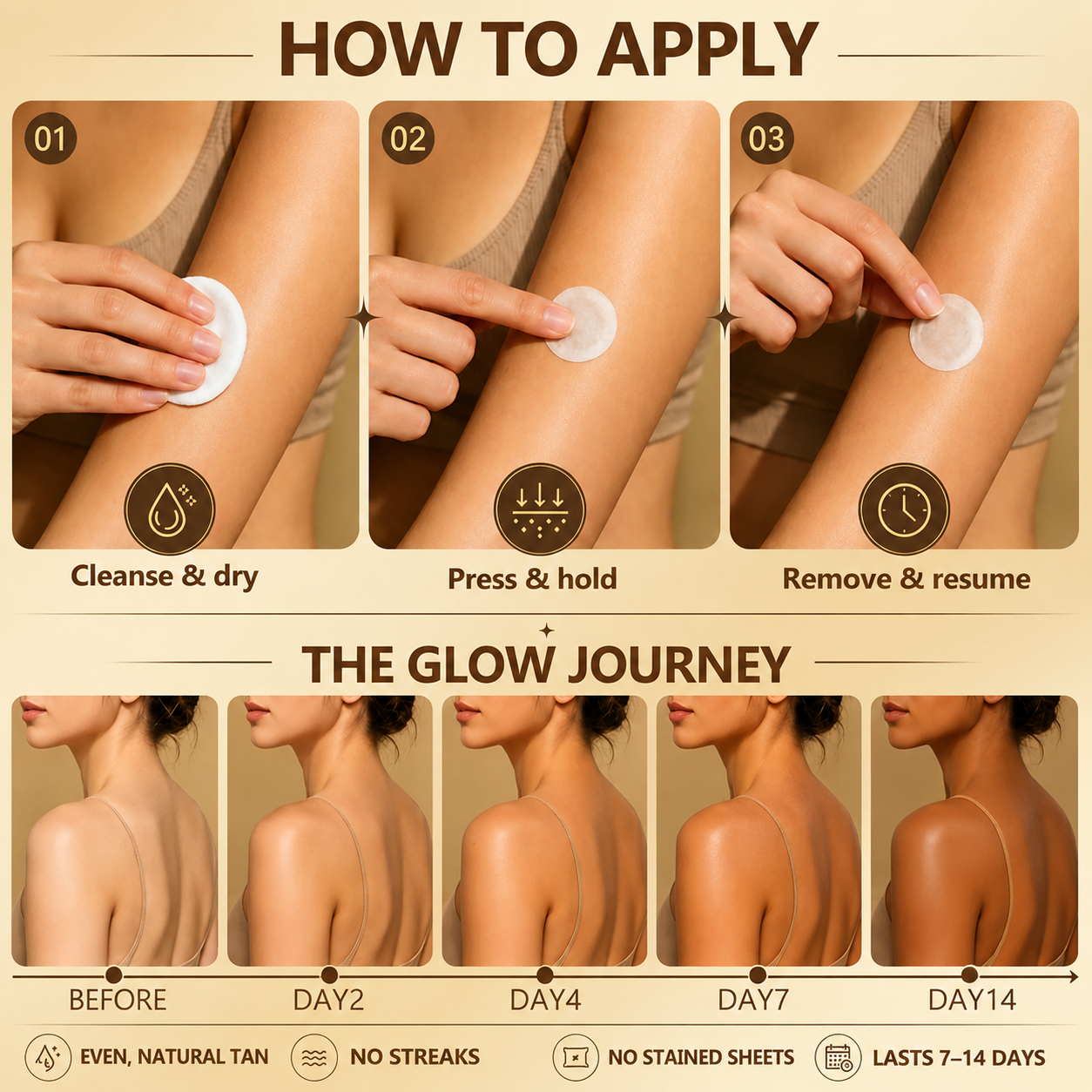 𝑮𝒂𝒇𝒂𝒄𝒆® Sunless Natural Glow Transdermal Tanning Micro-Needle Patch💝