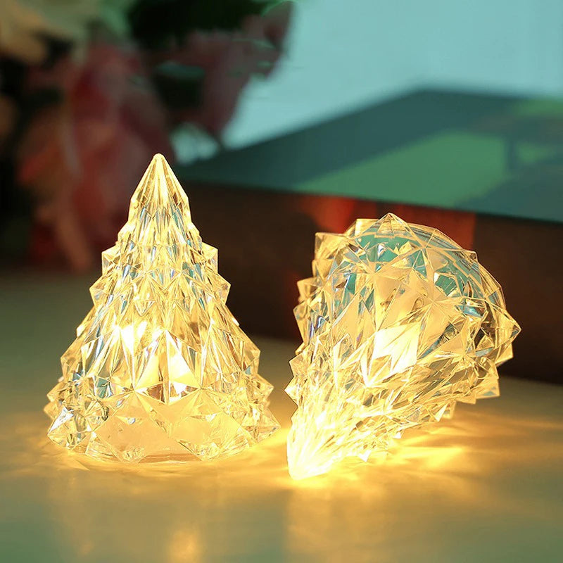 Mini Weihnachtsbaum aus Kristall | Beleuchtete Weihnachtsdeko | KristallBaum (5 Stück)